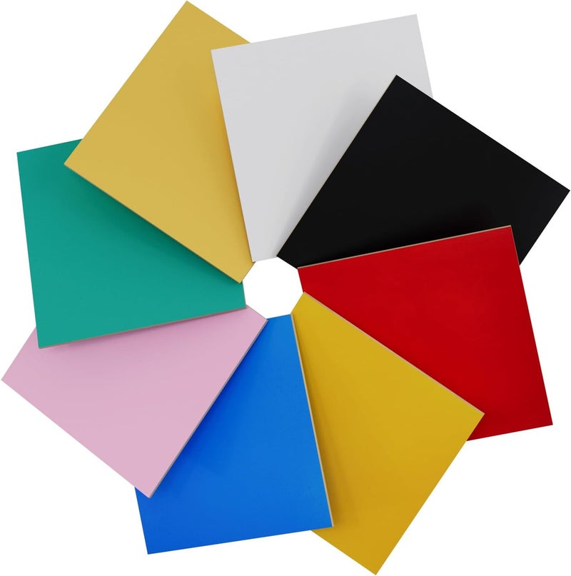 Creatorally 8 Pack Pre-Painted Colored Plywood Sheets,Basswood for Laser Cutting,12x12x1/8 Inch (3mm),Ideal for DIY Crafts, Engraving, Ornaments, Models Making (8 Colors Mixed) - Image 1